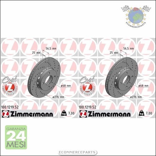 Kit dischi freno zimmermann - 2x,